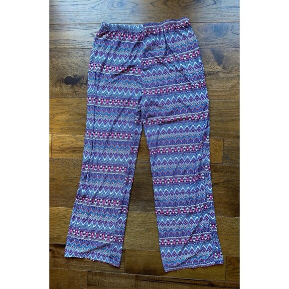 Bobbie Brooks Womens Size Small Pink Purple Patterened Pull On Pajama Pants Soft - Picture 5 of 9
